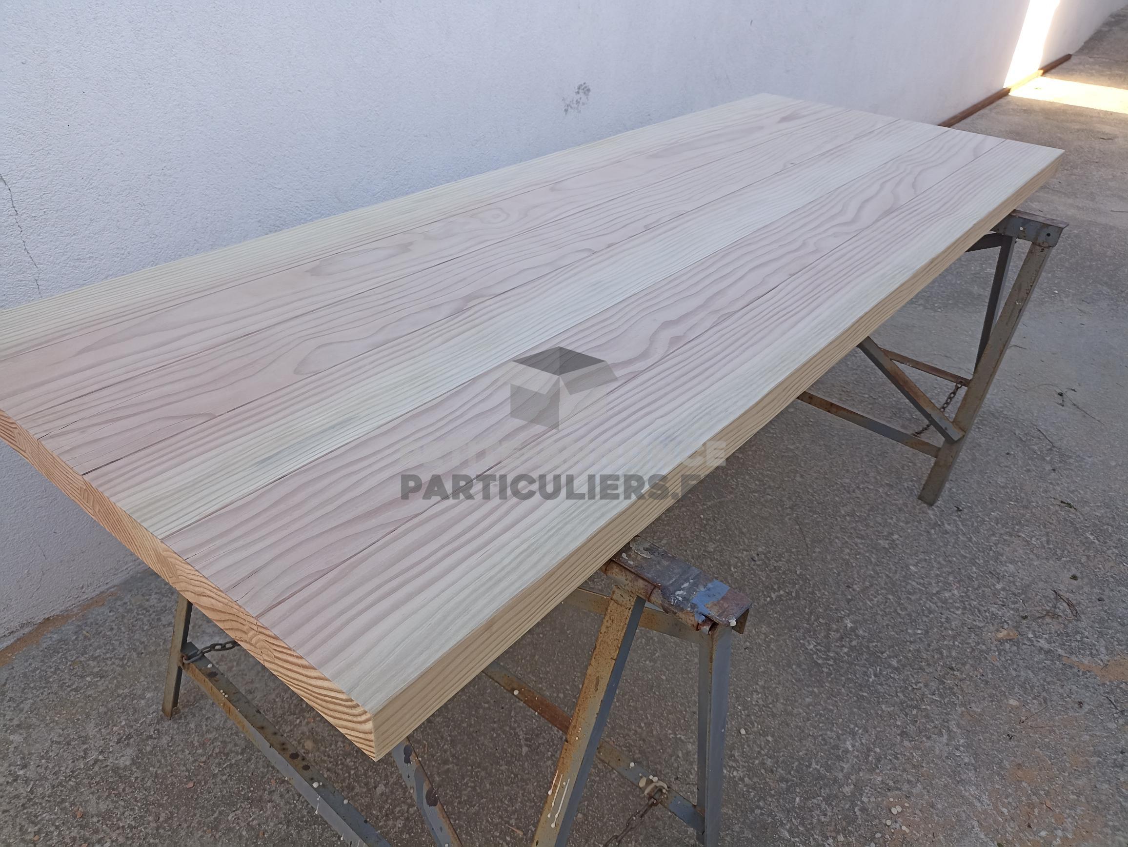 Plateau de table bois massif douglas (fabrication sur mesure)