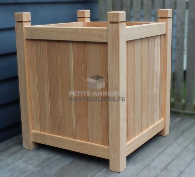 Bac d'orangerie jardiniere en bois douglas 60x60x60 fabrication sur mesure